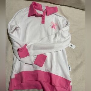 Disney parks valentine 2026 crewneck White and Pink Long Sleeve small